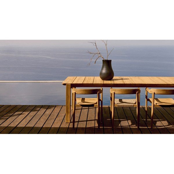 Iš tikmedžio masyvo sodo valgomojo stalas 102x220 cm Icaro – Kave Home-image-2