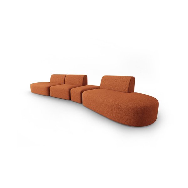 Sofa oranžinės spalvos 412 cm Shane – Micadoni Home-image-2