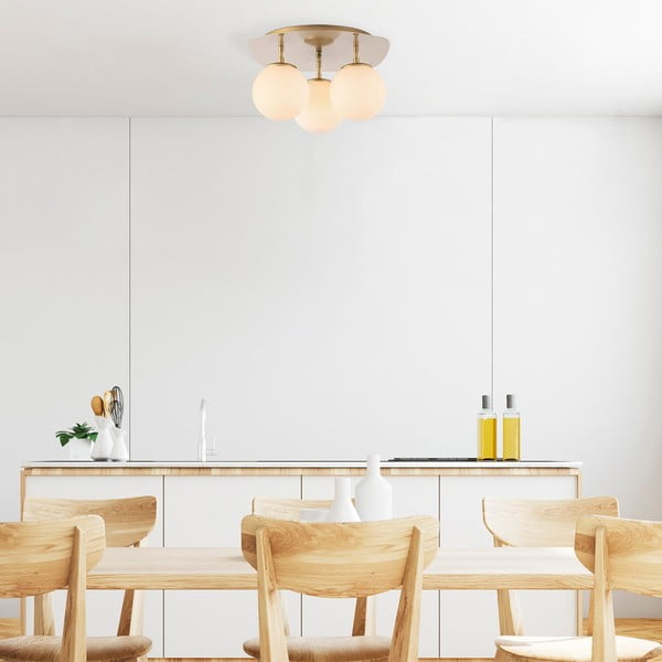 Lubinis šviestuvas auksinės spalvos 37x44 cm su stiklo gaubtu Well – Opviq lights-image-1