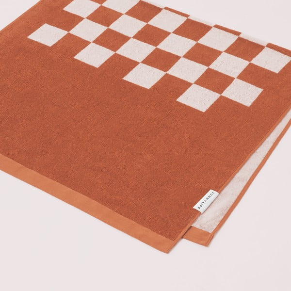Terakotos oranžinės spalvos medvilninis paplūdimio rankšluostis Sunnylife Luxe Games, 175 x 90 cm-image-3
