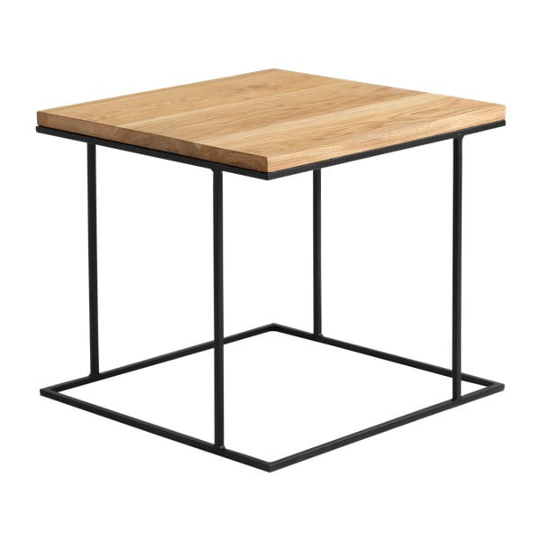 Sulankstomas stalas su juodu pagrindu ir ąžuoliniu stalviršiu Custom Form Walt