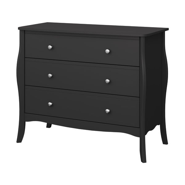 Juoda žema komoda 97x80 cm Baroque - Tvilum-image-1