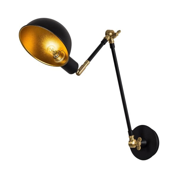 Juodos spalvos/auksinės spalvos sieninė lempa ø 15 cm Sihen – Opviq lights-image-4