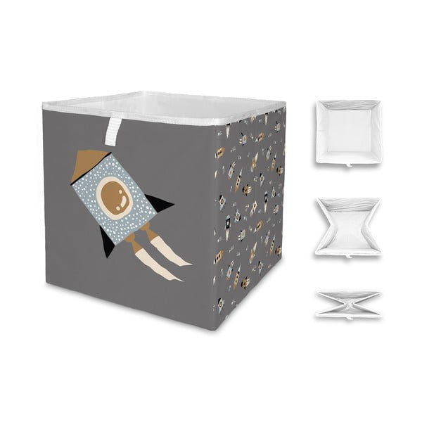 Pilkos spalvos medžiaginė vaikiška dėžė Cosmos - Butter Kings