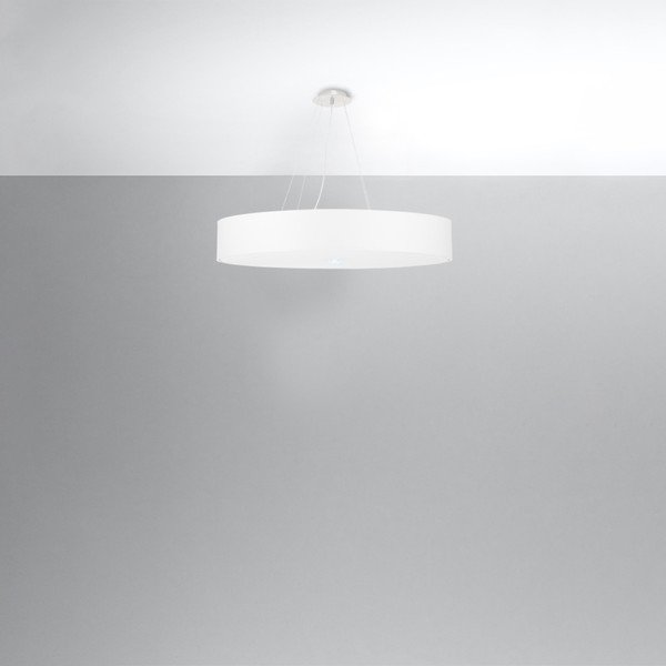 Kabantis šviestuvas baltos spalvos ø 80 cm su tekstiliniu gaubtu Herra – Sollux-image-3