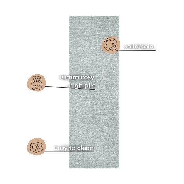 Šviesiai mėlynas kilimas Mint Rugs Supersoft, 80 x 250 cm-image-4