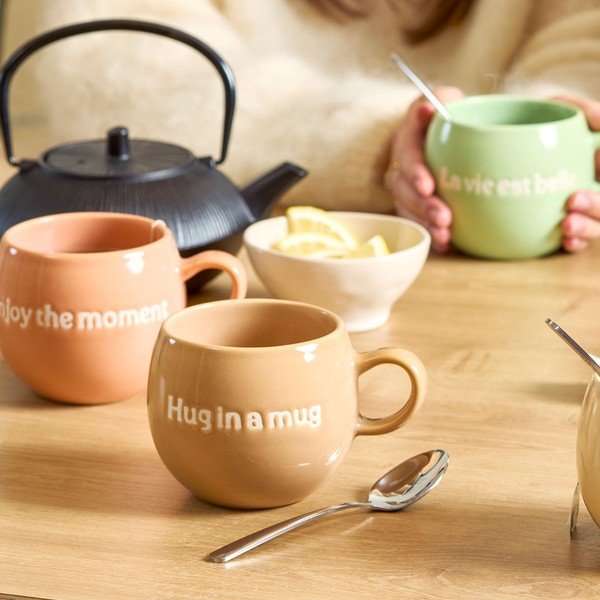 Rudos spalvos iš molio puodelis 420 ml Muggies – Salt&Pepper-image-1