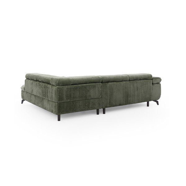 Žalios spalvos kampinė sofa iš kordinio velveto (su dešiniuoju kampu/„L“ formos) Marbeya  – Ropez-image-3