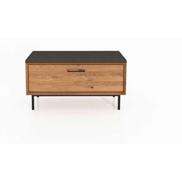 Pilka/natūrali ąžuolinė batų lentyna su suoliuku Abies - The Beds-image-2