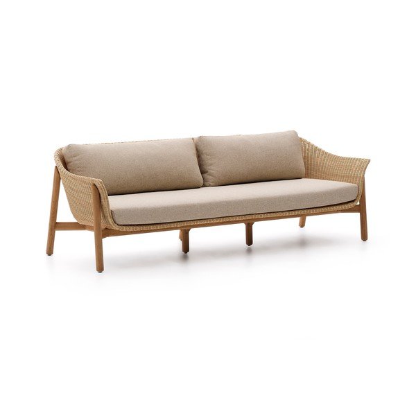 Smėlio spalvos/natūralios spalvos iš audinio sodo sofa Galea – Kave Home