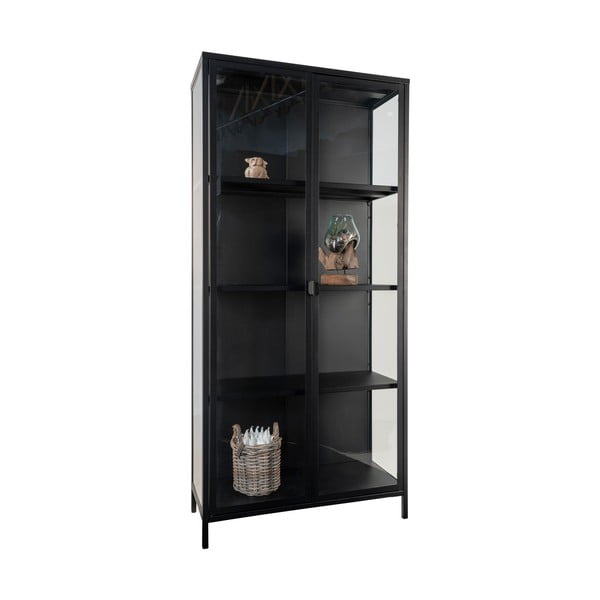 Iš metalo vitrina juodos spalvos 80x175 cm Brisbane – House Nordic-image-3