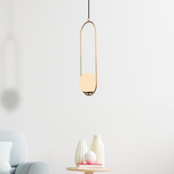 Aukso spalvos pakabinamas šviestuvas Squid Lighting Arch, aukštis 146 cm-image-2