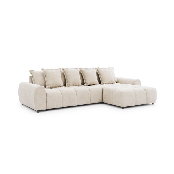 Smėlio spalvos kampinė sofa (su dešiniuoju kampu/su gultu) Albane  – Ropez-image-3