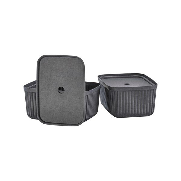 Juodos spalvos daiktadėžės su dangčiu 2 vnt. 32x23x20,5 cm Pulp – Zone-image-2