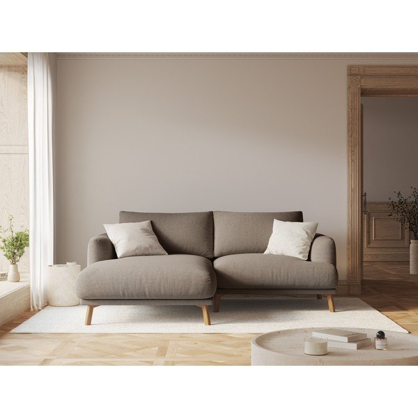 Taupe spalvos kampinė sofa (su kairiuoju kampu/su gultu) Naomi – Micadoni -image-1