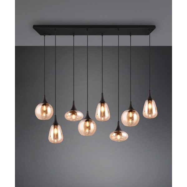 Kabantis šviestuvas juodos spalvos/oranžinės spalvos su stiklo gaubtu Lumina – Trio-image-1