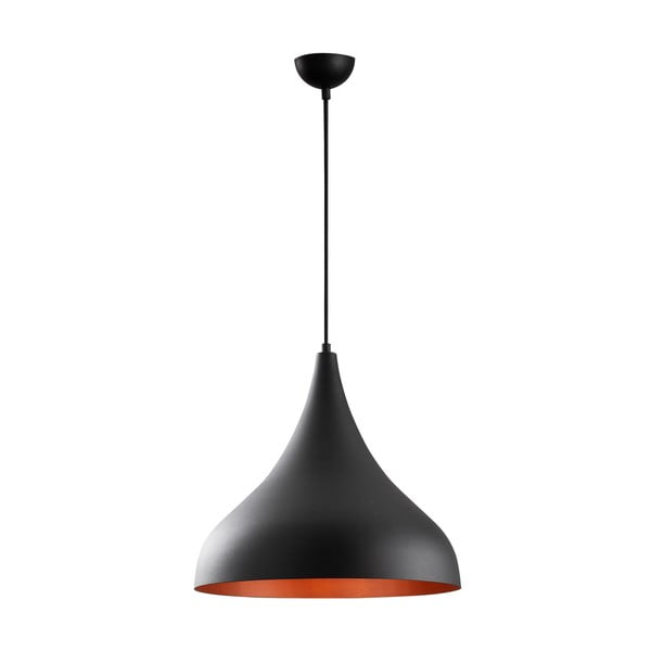 Kabantis šviestuvas juodos spalvos ø 41 cm su metaliniu gaubtu Berceste – Opviq lights