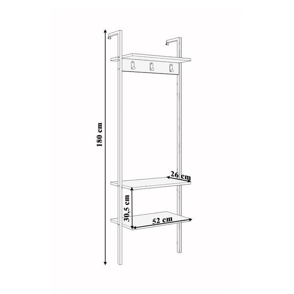 Juodas prieškambario komplektas iš perdirbtos medienos Nina - Kalune Design-image-4