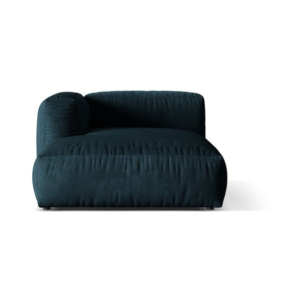 Tamsiai mėlynos spalvos iš velveto modulinė sofos dalis (su kairiuoju kampu) Martina – Micadoni 