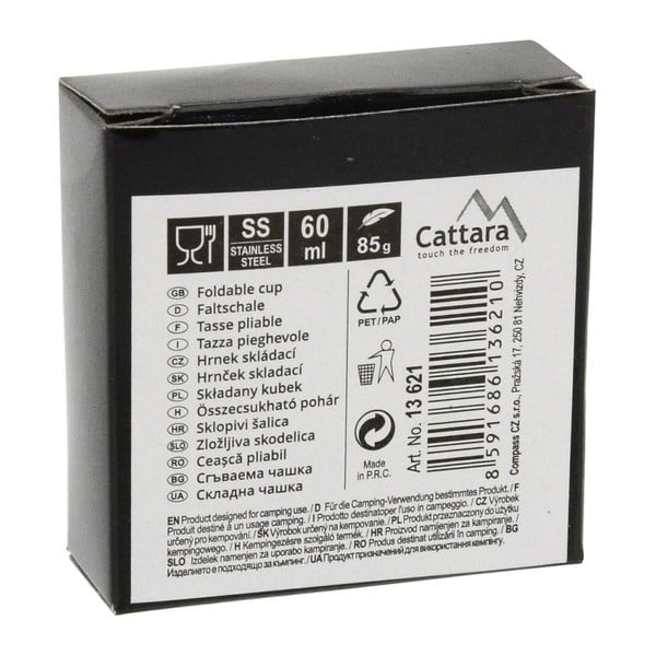 Sulankstomas nerūdijančio plieno "Cattara" puodelis, 60 ml-image-2