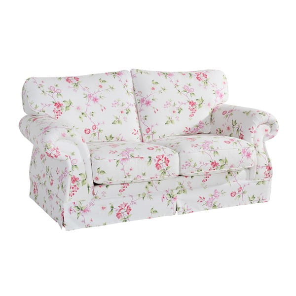 Rožinės ir baltos spalvos gėlėta sofa "Max Winzer Mina", 173 cm