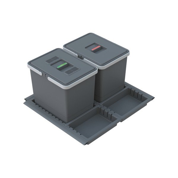 Plastikinė šiukšliadėžė rūšiuotoms atliekoms/įmontuota 15 + 15 l Metropolis - Elletipi