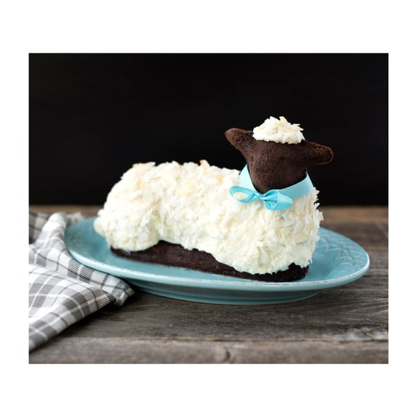 Sidabrinės spalvos velykinio avinėlio kepimo forma Nordic Ware, 700 ml-image-2