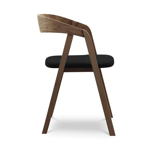 Juodos spalvos iš medienos masyvo valgomojo kėdė Erika – Makamii-image-2