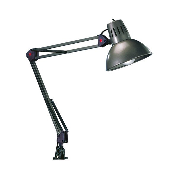 Sidabrinės spalvos stalinis šviestuvas su sulankstoma konstrukcija/su segtuku (aukštis 73,5 cm) Tajo – Trio-image-3