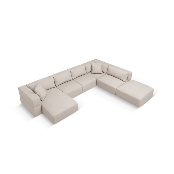 Kampinė sofa smėlio spalvos (su dešiniuoju kampu/„U“ formos) Esther – Milo Casa-image-2