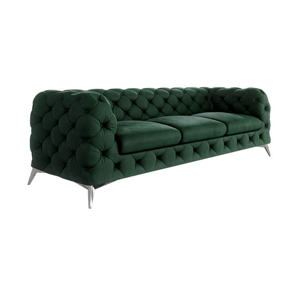 Tamsiai žalios spalvos iš velveto sofa 243 cm Chelsea – Ropez-image-1