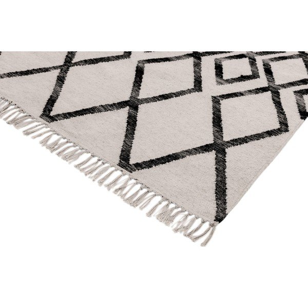 Smėlio ir juodos spalvos kilimas Asiatic Carpets Hackney Diamond, 120 x 170 cm-image-1
