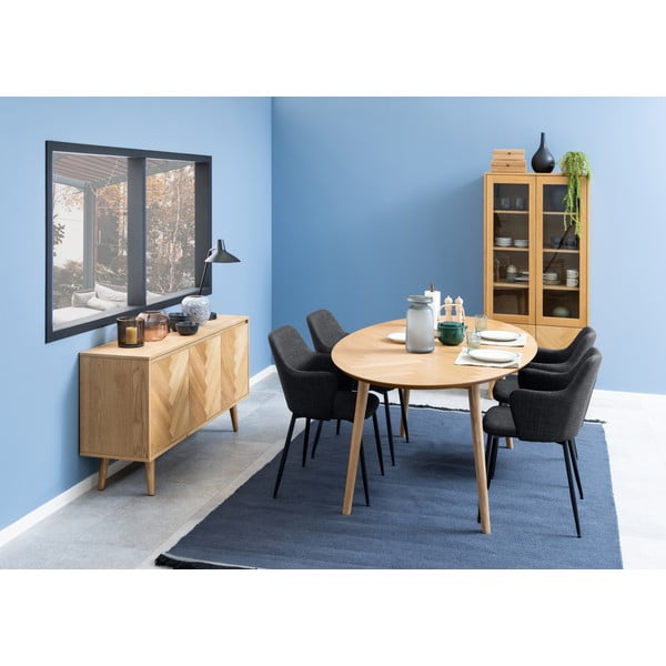 Antracito spalvos iš audinio valgomojo kėdžių komplektas 2 vnt. Ilsa – Actona-image-2