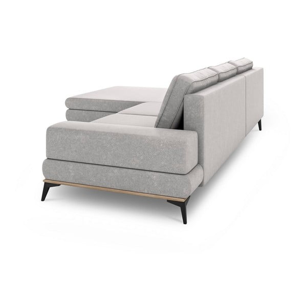 Šviesiai pilka kampinė sofa-lova Windsor & Co Sofas Planet, kairysis kampas-image-4