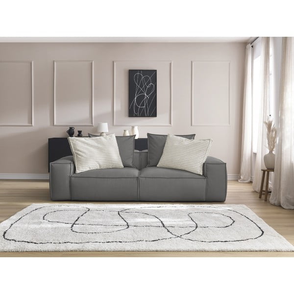 Iš dirbtinės odos sofa pilkos spalvos 260 cm Boheme – Bobochic Paris-image-1