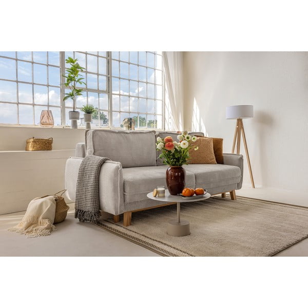 Sulankstoma sofa smėlio spalvos iš kordinio velveto 218 cm Tori – Bonami Selection-image-1