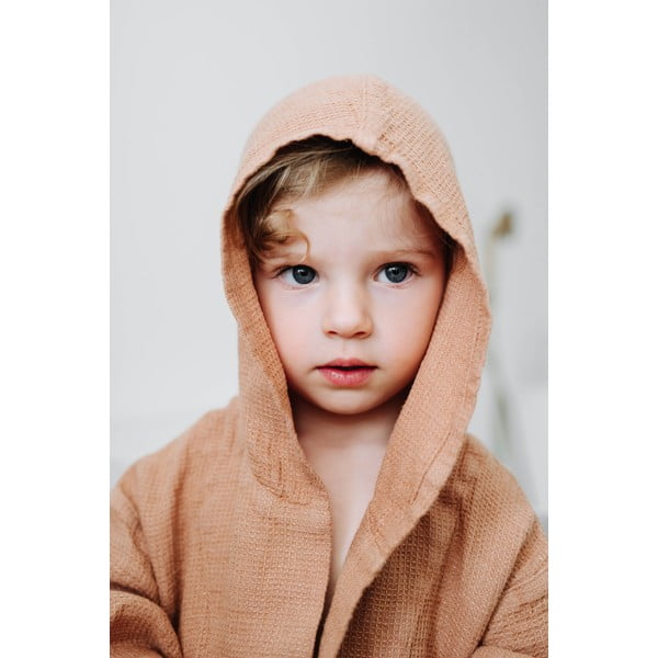 Vaikiškas oranžinis lininis chalatas Linen Tales Nature, 122-128 dydis-image-3