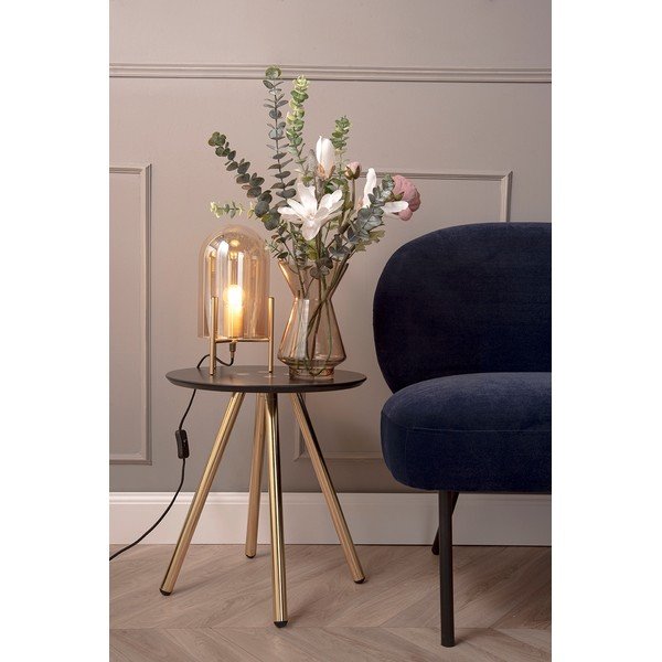 Geltonos spalvos stiklo stalinis šviestuvas Leitmotiv Bell, aukštis 30 cm-image-1