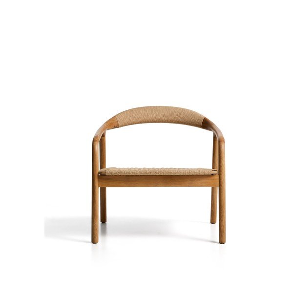 Natūralios spalvos medinis/be apmušalų krėslas Derile – Kave Home-image-3