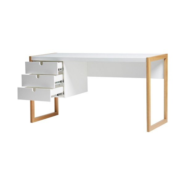 Baltas darbo stalas "Marckeric Square", 140 x 75 cm-image-1