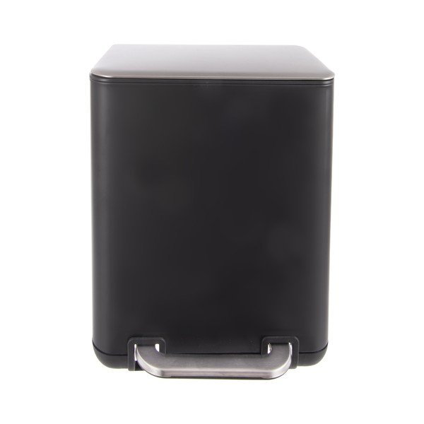 Juodos spalvos iš nerūdijančio plieno šiukšliadėžė su pedalu 20 l Black – Orion-image-3