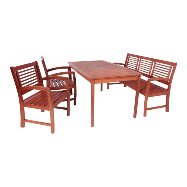 Iš eukalipto masyvo sodo valgomojo stalas 90x150 cm Madison – Garden Pleasure-image-2