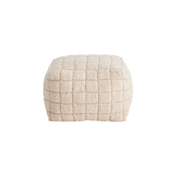 Kreminės spalvos pufas Check – Ellos Home