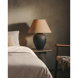 Stalinis šviestuvas juodos spalvos/smėlio spalvos (aukštis 60 cm) su tekstiliniu gaubtu Mercadal – Kave Home