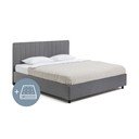 Pilka minkšta dvigulė lova su čiužiniu ir grotelėmis 180x200 cm Myra Slim Line - Bonami Selection