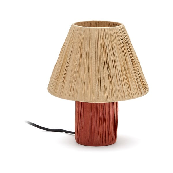 Natūralios spalvos/terakotos spalvos stalinis šviestuvas (aukštis 25 cm) Pulmi – Kave Home