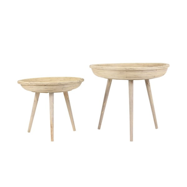 Iš rotango apvalios formos šoniniai stalai 2 vnt. ø 56 cm Colon – Light & Living-image-3