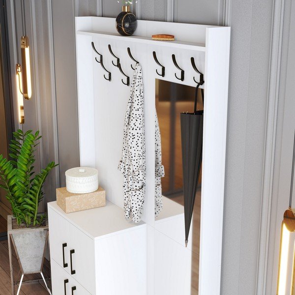 Baltas prieškambario komplektas Berlin - Kalune Design-image-4