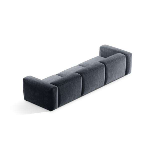 Pilkai mėlynos spalvos iš kordinio velveto sofa 364 cm Bergamo – Cosmopolitan Design-image-4