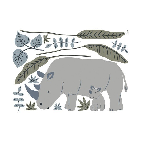 Lipdukų lapas 90x64 cm Rhinoceros – Lilipinso
